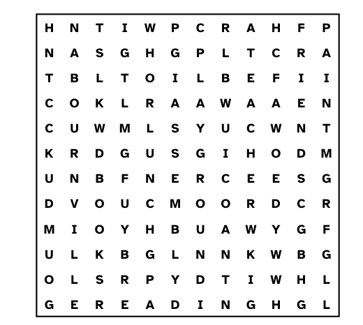 A word search grid
